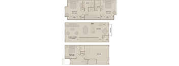 3 bed 2.5 Bath 1466 square feet floor plan E